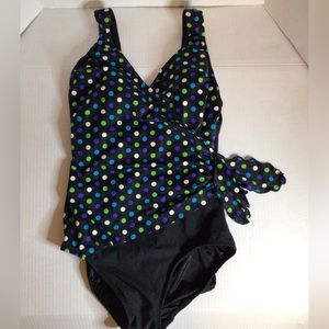 Longitude one piece polka dot swim suit